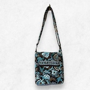 Vera‎ Bradley Mini Hipster Java Blue Brown Teal Retired Print Cross-Body Purse